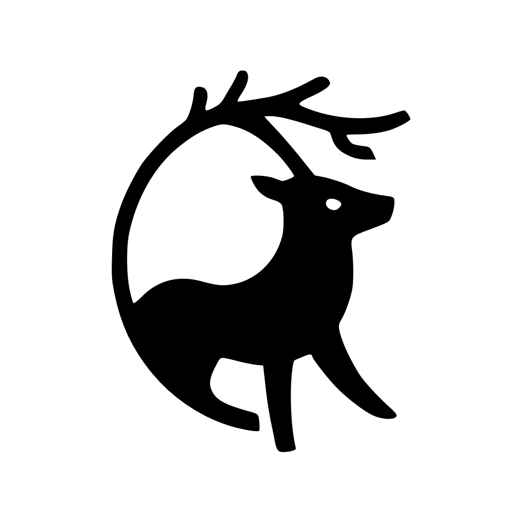 Deer Logo Encircled by a Semi-Circular Branch