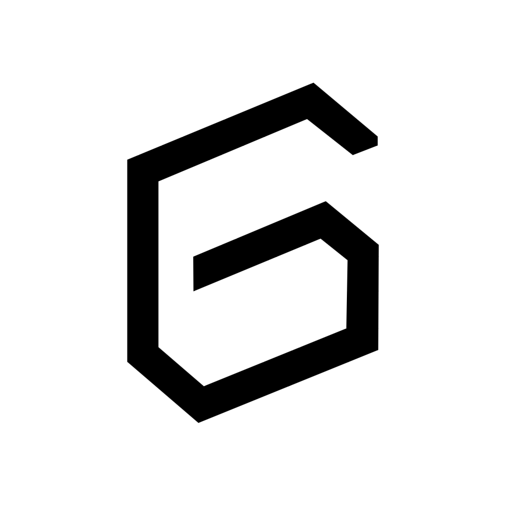 Simple Vector Line Segment Number 6 or Letter G Logo Design