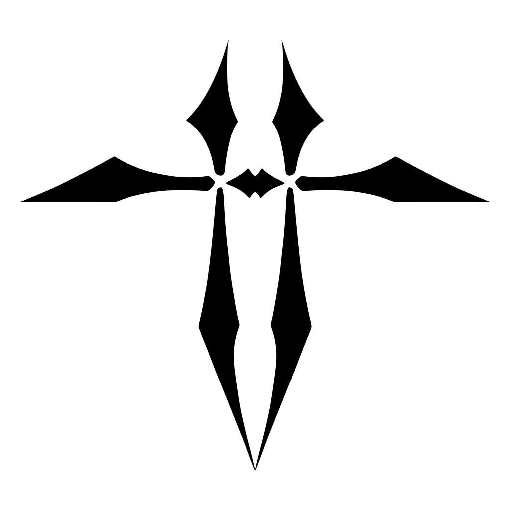 Vector Design of a Cross Logo with Sharp Bone Spikes