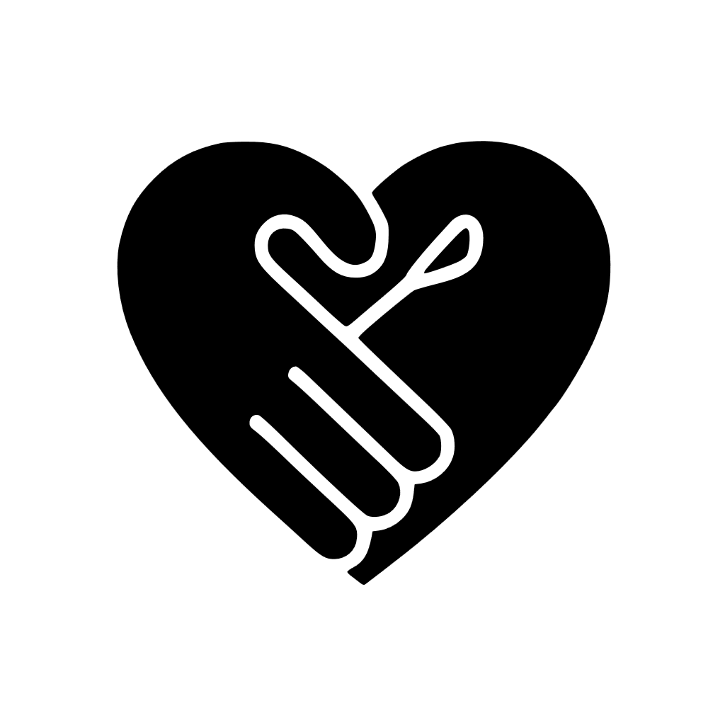 Vector Heart Shaped Logo Held by Two Hands